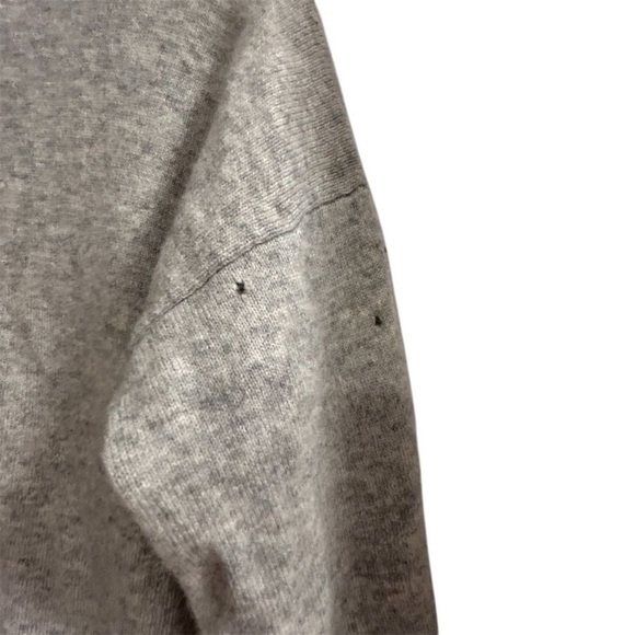 J.Crew Women's Gray 100% Italian Spun Cashmere Sweater M Long Sleeve- flawed - Picture 11 of 14